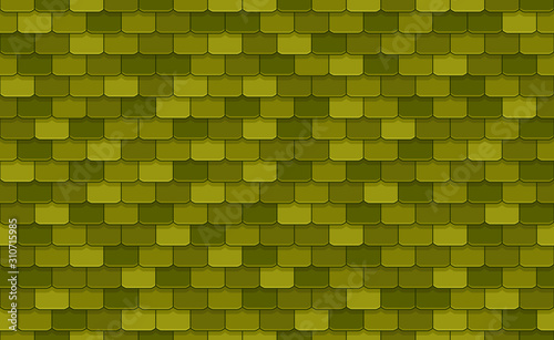 Green roof tiles seamless pattern