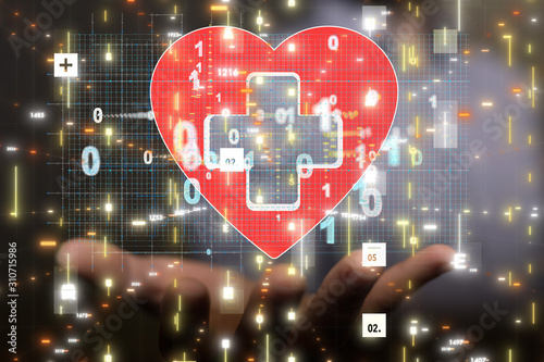 medical network connection with modern virtual screen interface