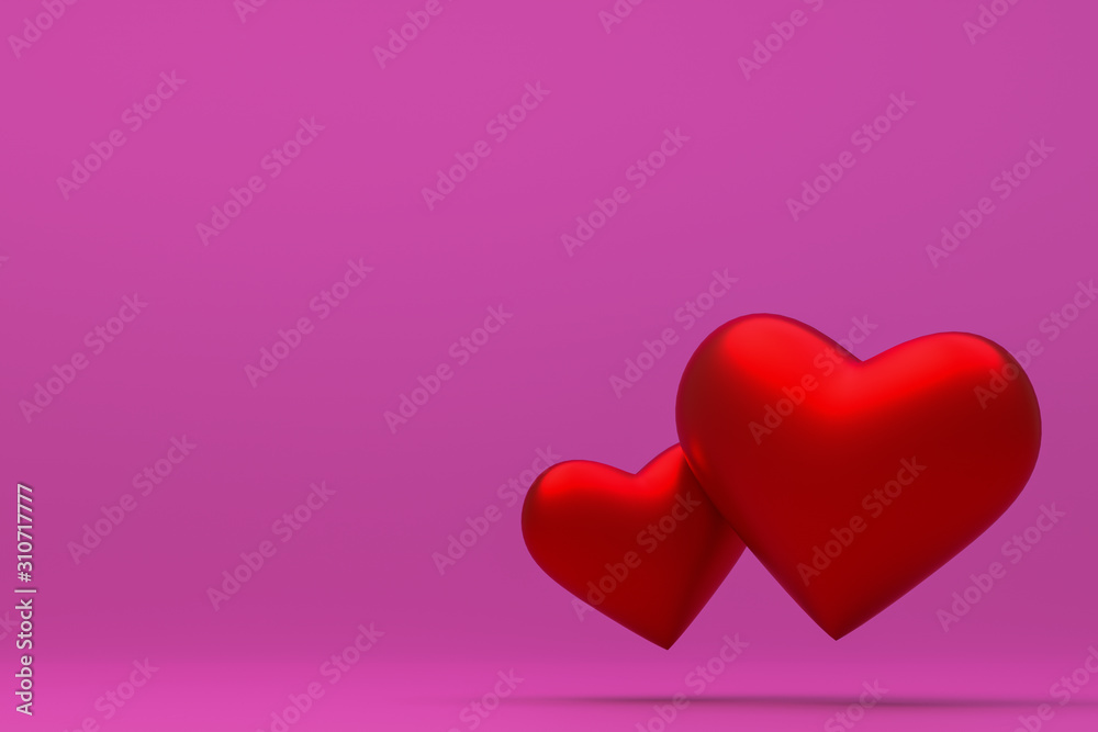 Background for Valentine's Day. red hearts on the day of lovers. Happiness and love Valentine's Day.3d render