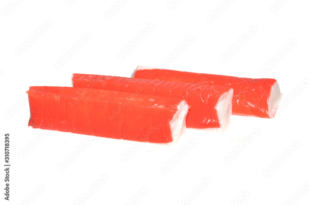 crab sticks isolated on black background crab sticks isolated on black background