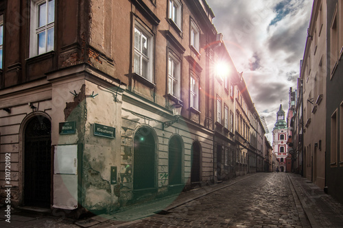 Sun rays on street
