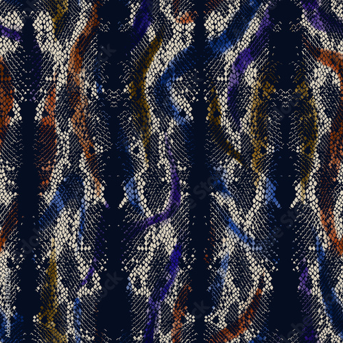 Snake skin print animal leather seamless pattern. Abstract snake texture background. Decorative python ornament for textile fashion fabric design.