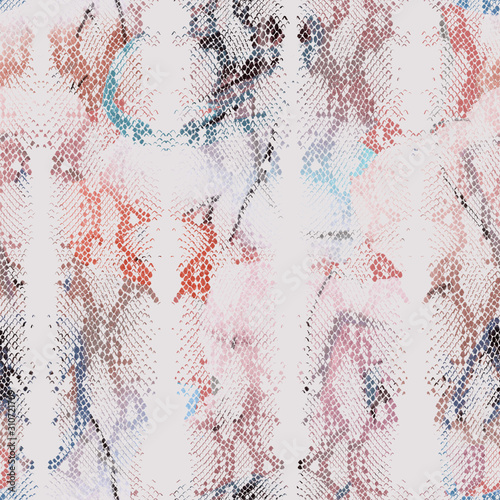 Snake skin pattern animal leather seamless print. Abstract decorative snake texture background. Trendy textile fashion fabric design.