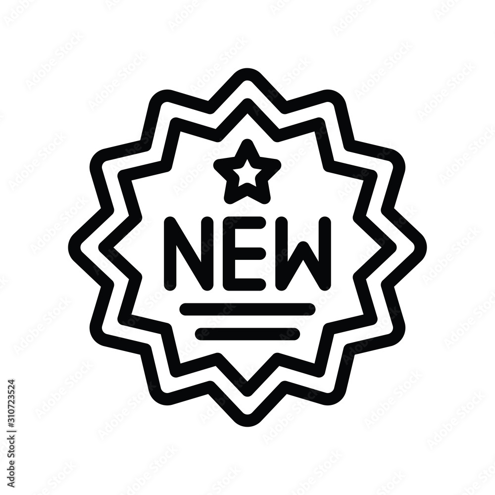 new arrival or product star shape badge related to black friday vector in lineal style new arrival or product star shape badge related to black friday vector in lineal style