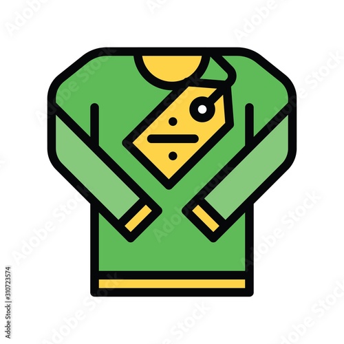 shirt and discount card related to black friday vector with editable stroke