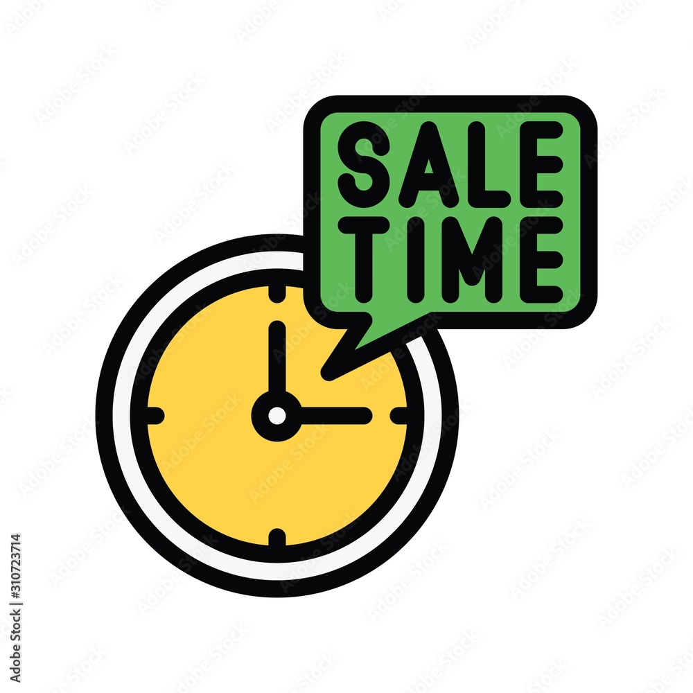 clock and sale time related to black friday vector with editable stroke clock and sale time related to black friday vector with editable stroke