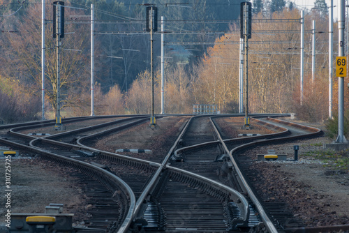 South Bohemia station Rybnik on railway from Czech to Austria