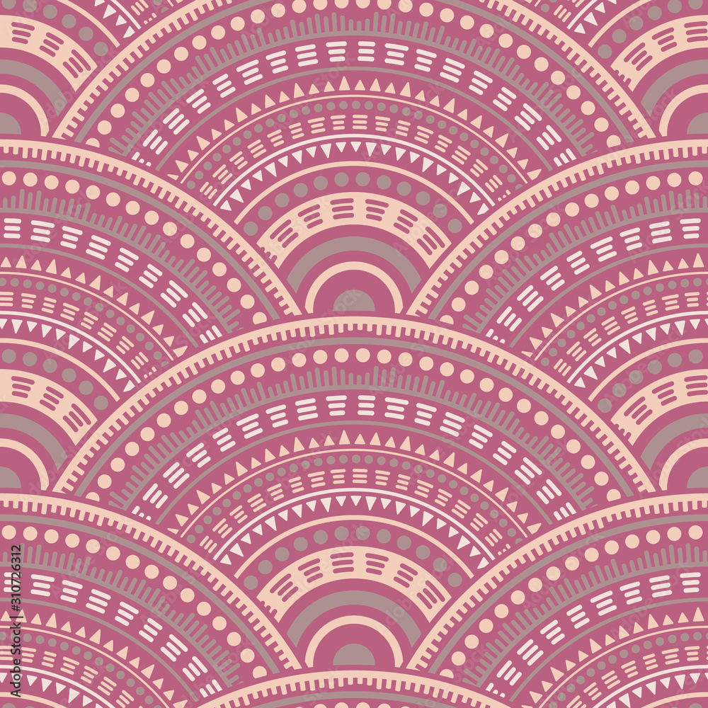 Ethnic circle shapes seamless geometric pattern. Ethnic circle shapes seamless geometric pattern.