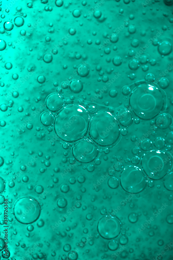 Dishwashing Liquid Bubbles in Water