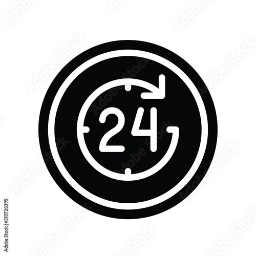 clock circle twenty four hour service vector in solid design