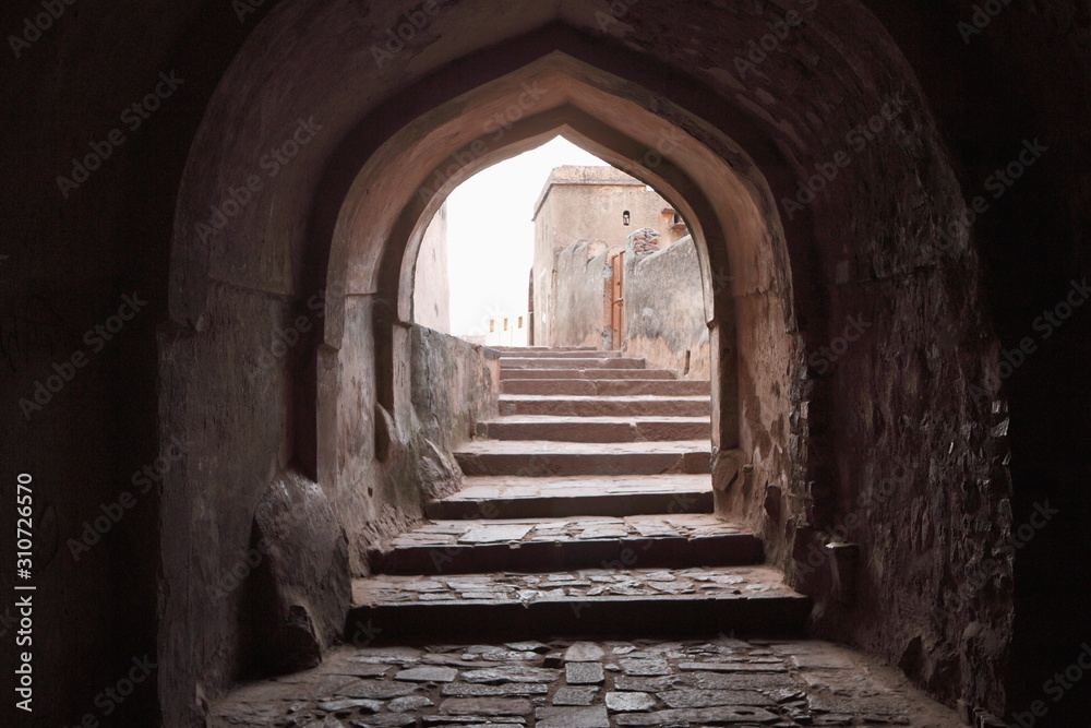 Stairs up to the fort at Ranthambore, India 
