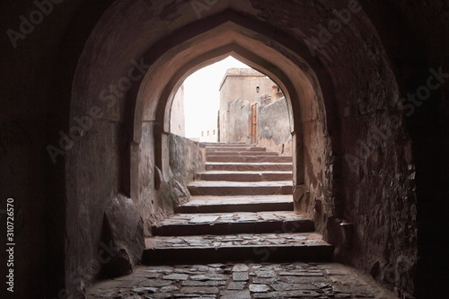 Stairs up to the fort at Ranthambore, India  photo