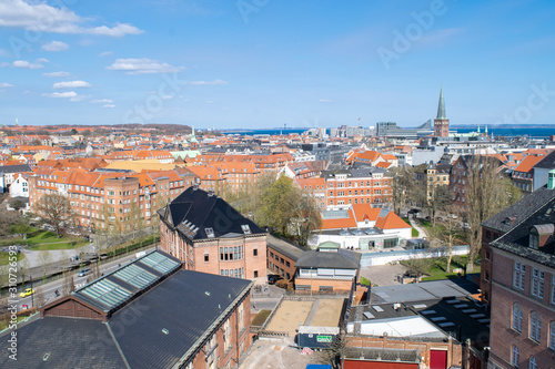 Panoramic city view of Aarhus, Denmark