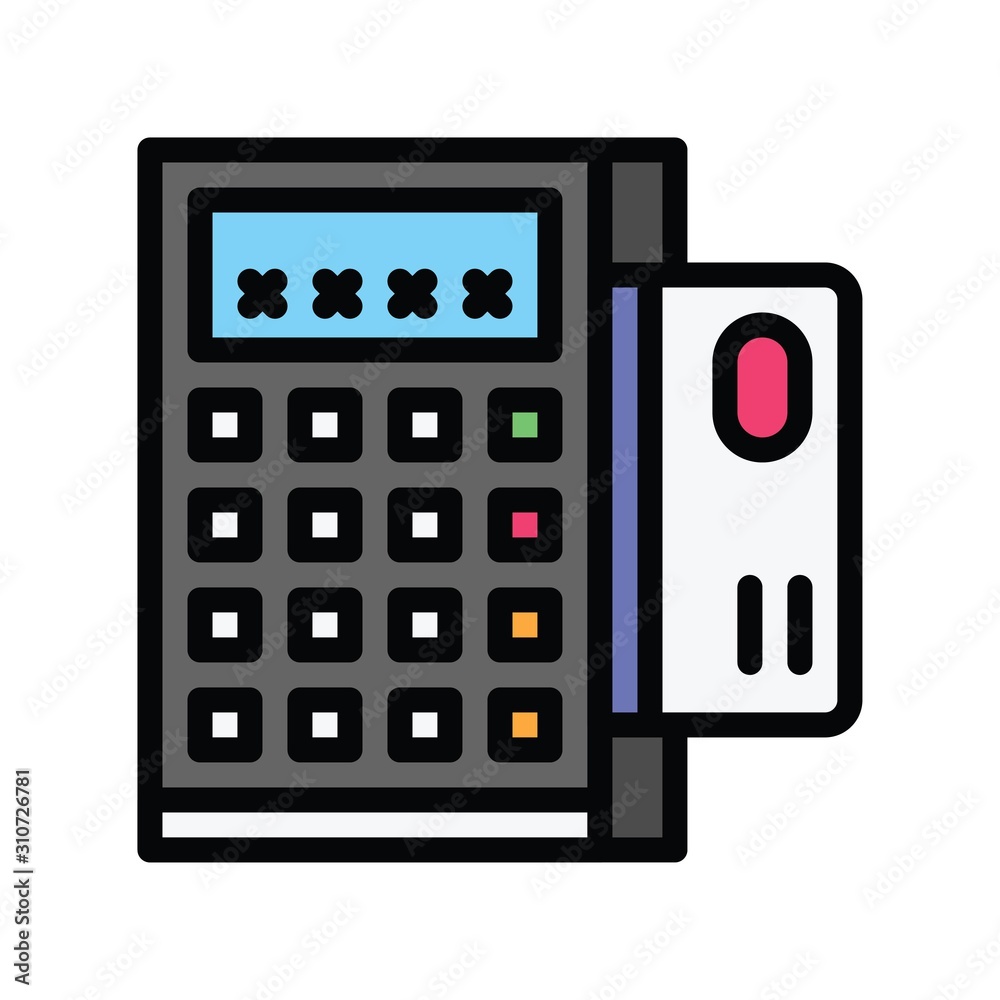 ATM machine and credit or debit card vector in filled style ATM machine and credit or debit card vector in filled style