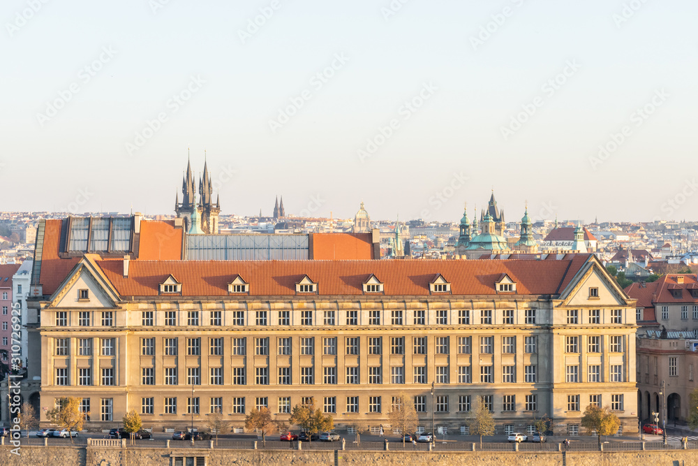 custom made wallpaper toronto digitalMonring view above prague with clear sky for titles