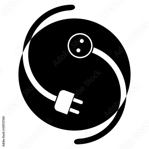 Stromstecker, Stromdose, Aufkleber Label, Elektriker, Logo, Icon
