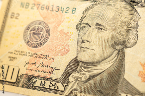 Wallpaper Mural Close up of ten us dollars Torontodigital.ca