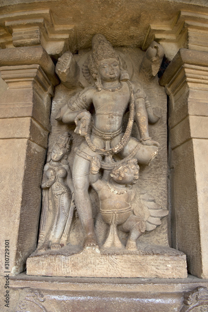 Sculpture, Durga Temple. Dated 700 A D. Aihole, Karnataka, India