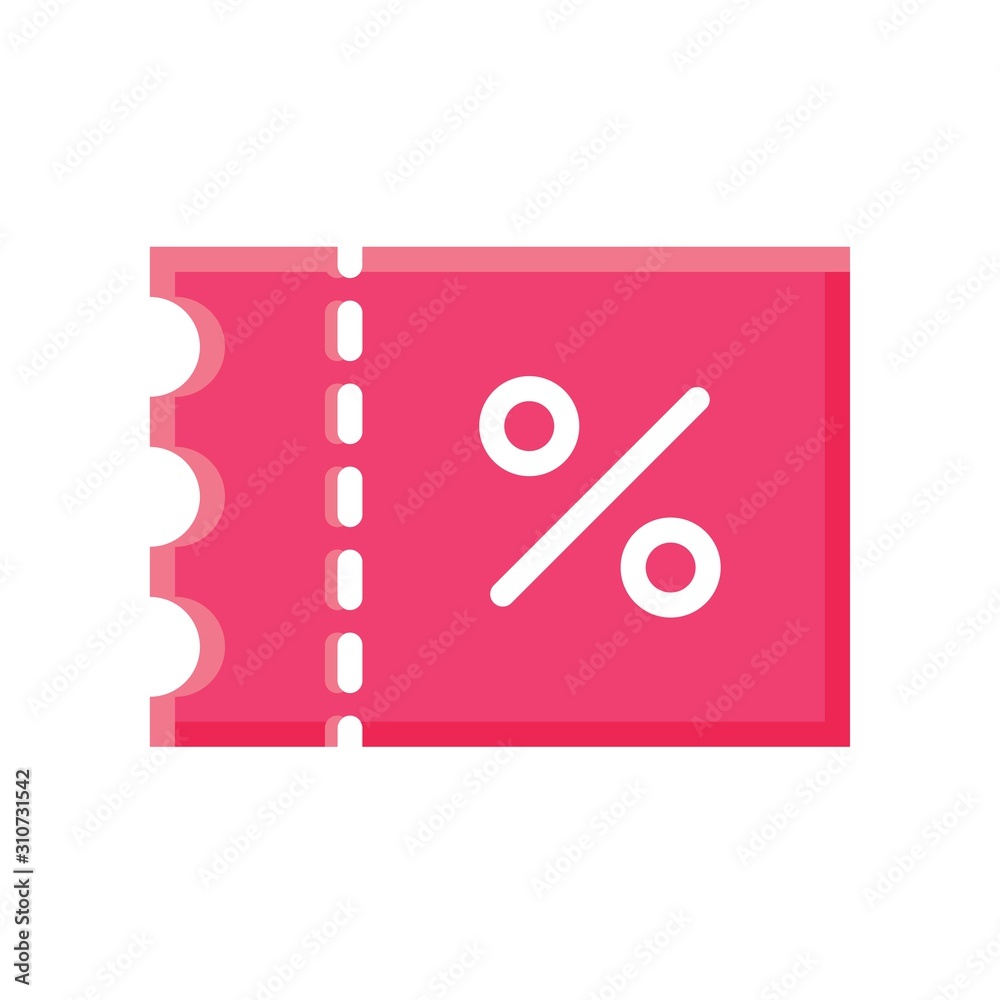 Fototapeta ticket and percentage tag related to black friday vector with flat design