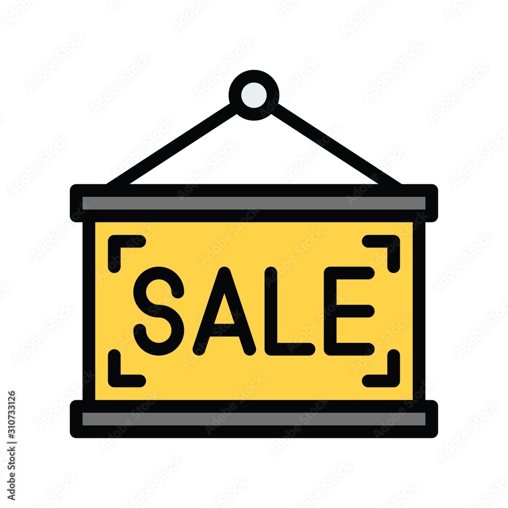 black friday related to sale board vector with filled style