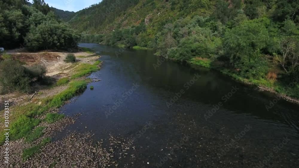 aerial view mountains with river and road side by side 4k aerial view mountains with river and road side by side 4k