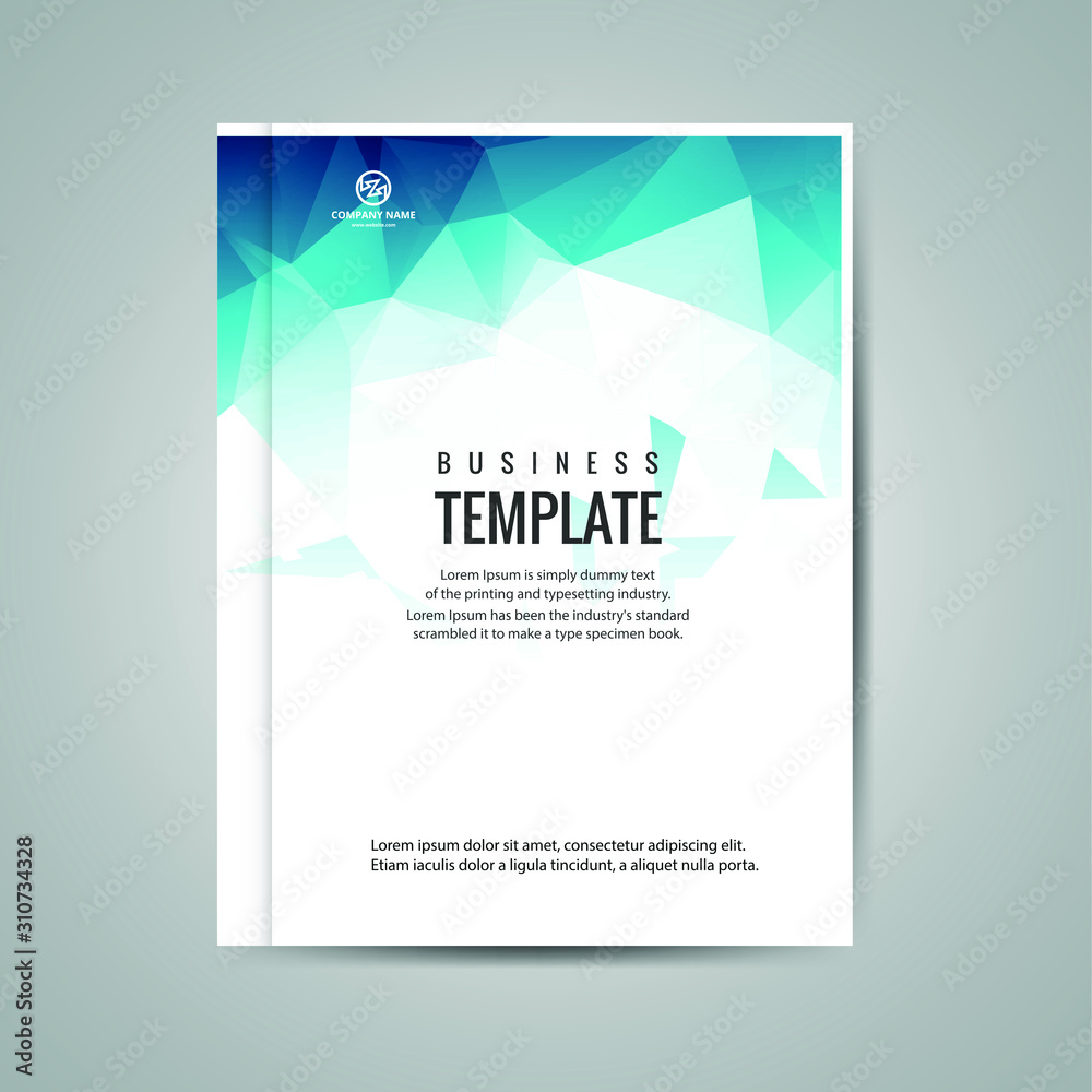 Fototapeta premium Cover design template for annual report. Abstract modern vector illustration. Cover presentation on a4. Abstract presentation templates. Flyer text font. Ad flyer text. White a4 brochure cover design