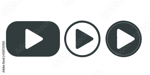 Player Button set icon sign