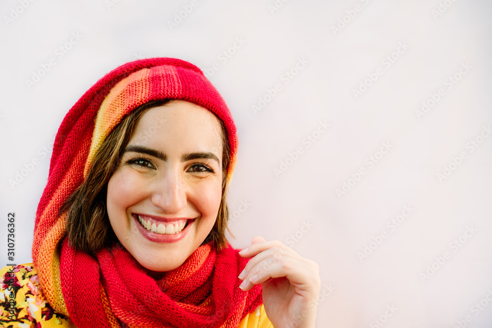 laughing girl on white background