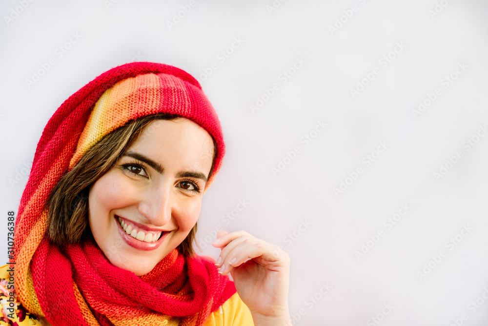 smiling girl on white background