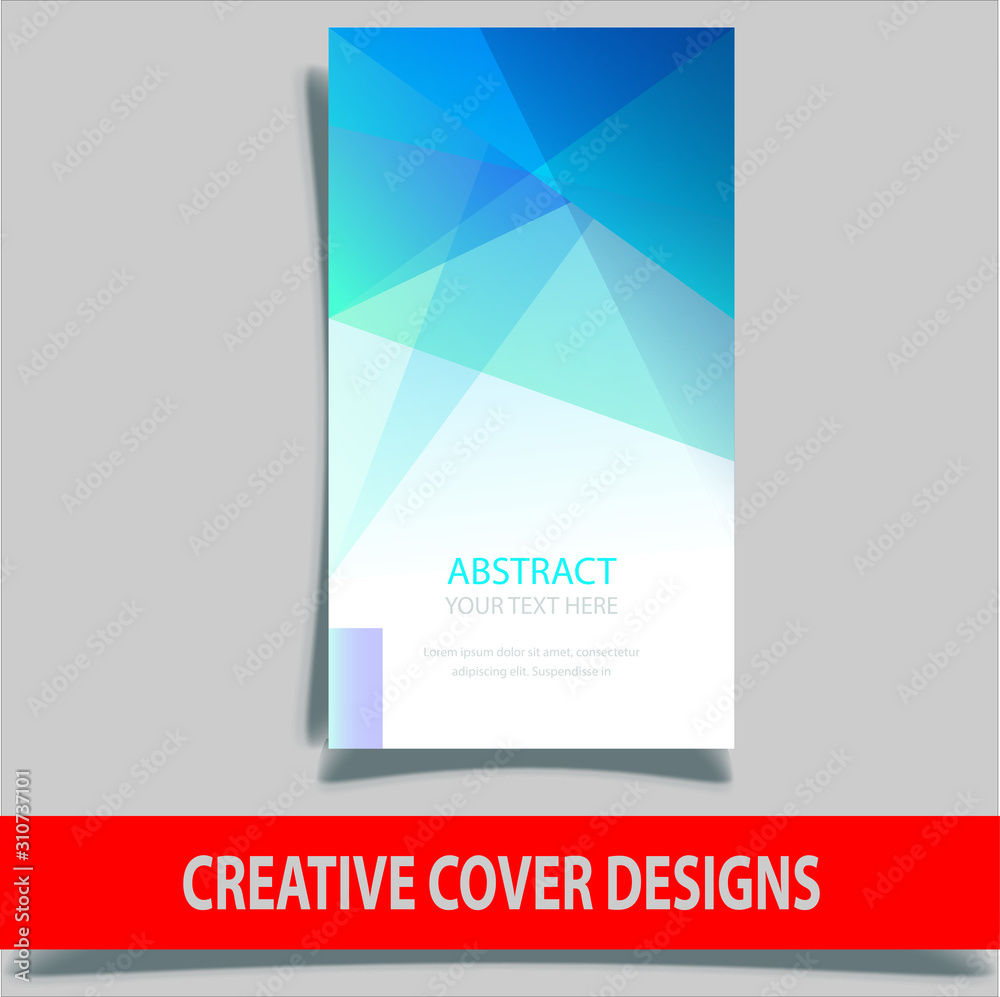 Naklejka premium Cover design template for annual report. Abstract modern vector illustration. Cover presentation on a4. Abstract presentation templates. Flyer text font. Ad flyer text. White a4 brochure cover design