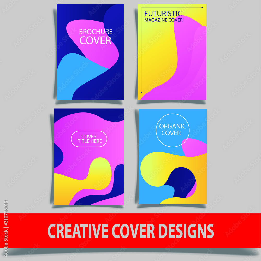 Cover design template for annual report. Abstract modern vector illustration. Cover presentation on a4. Abstract presentation templates. Flyer text font. Ad flyer text. White a4 brochure cover design