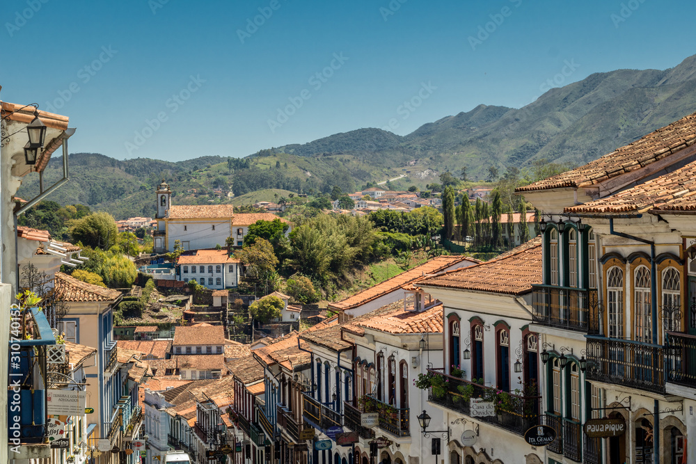 Views of the historic city of Ouro Preto in Brazil