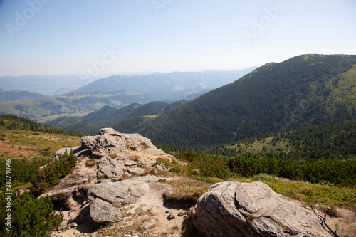 landscape with mountains and blue sky