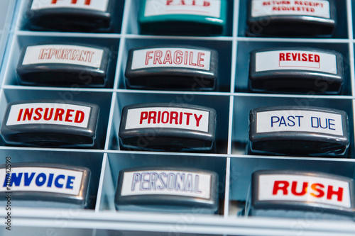 Assortment of Rubber Stamps for Business