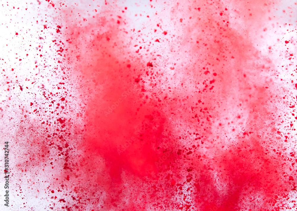 Colored powder explosion on white background. Freeze motion. Colored powder explosion on white background. Freeze motion.