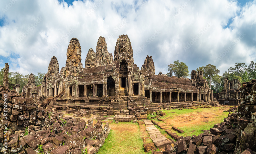 Landscape with Bayon temple in Angkor Thom, Siem Reap, Cambodia
