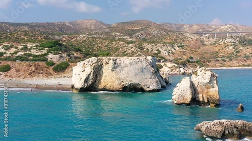 Petra Tou Romiou (Rock of the Greek), or Aphrodite's Rock. Paphos District, Cyprus
