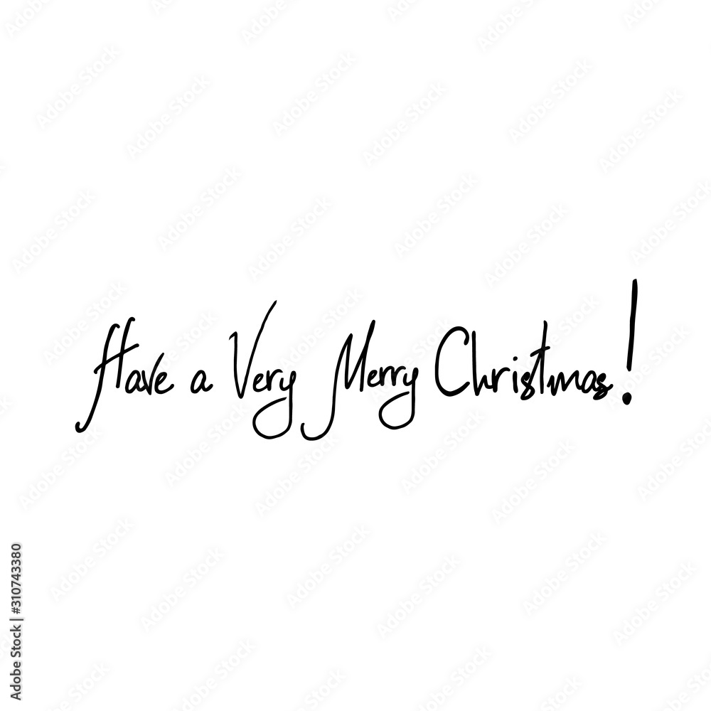 Fototapeta premium Merry Christmas hand lettering signature.