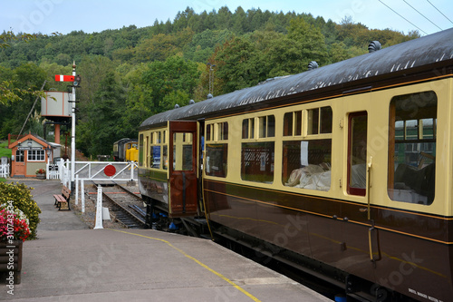 Old train in station, England 