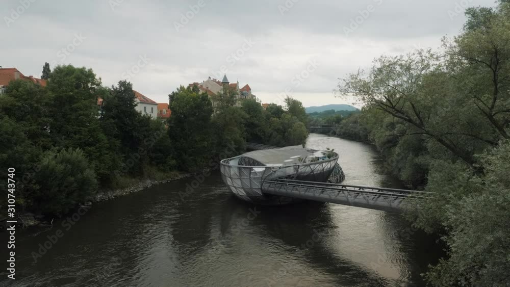 Murinsel bridge in Graz, Austria Murinsel bridge in Graz, Austria
