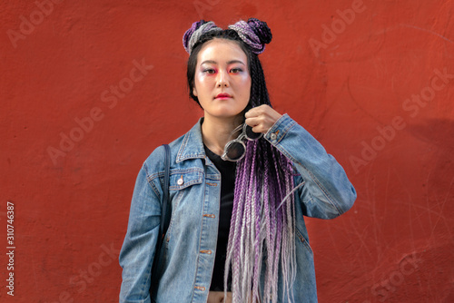 japanese girl with purple hair