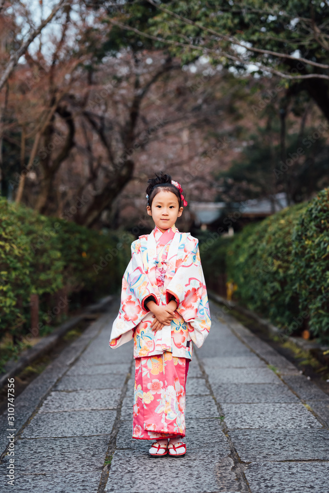 Adorable little girl in kimono,Kyoto