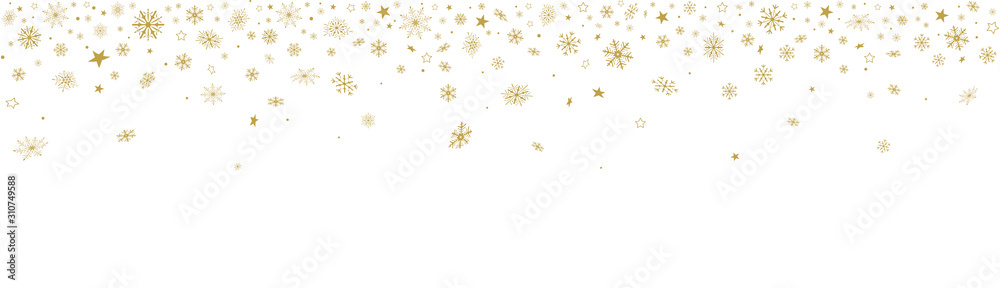 CHUTE DE FLOCONS DE NEIGE DORÉS