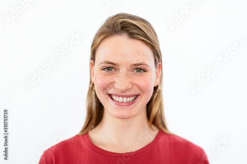 Portrait series. Young woman looking at camera. photo