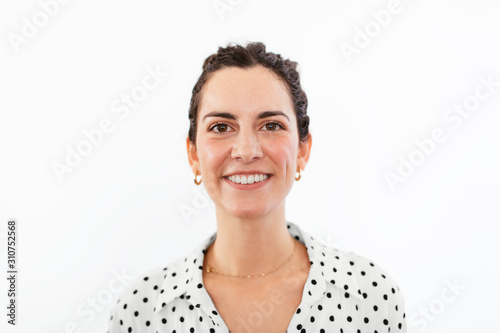 Portrait series. Young woman looking at camera.