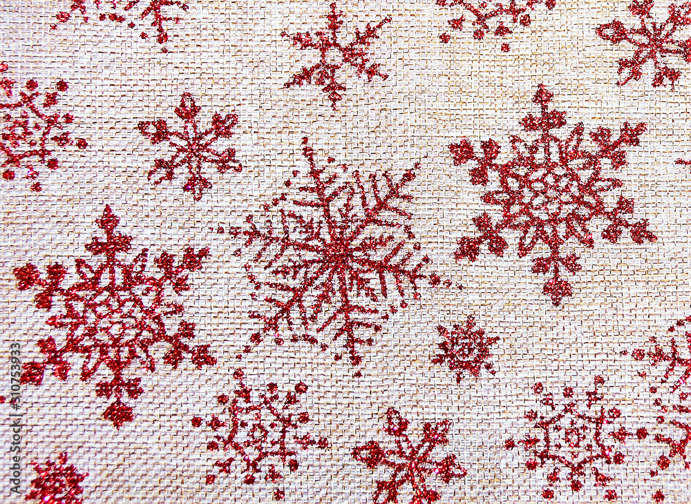 fabric with star pattern and snow crystals fabric with star pattern and snow crystals