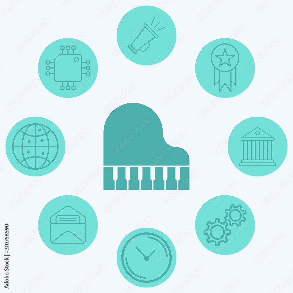 Obraz premium Piano vector icon sign symbol