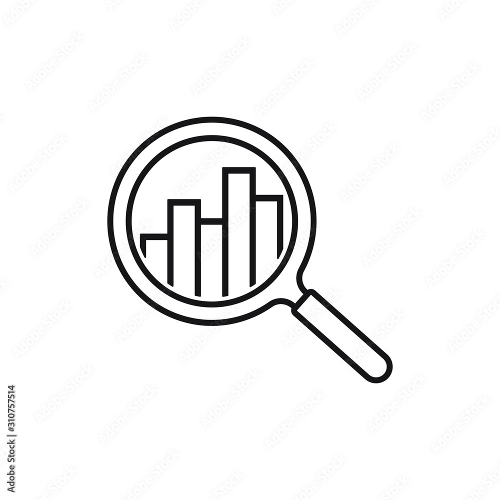 Analysis icon design isolated on white background. Vector illustration Analysis icon design isolated on white background. Vector illustration