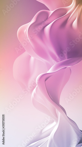 Beautiful luxury elegant backdrop with silk fabric drapery. 3d illustration, 3d rendering.