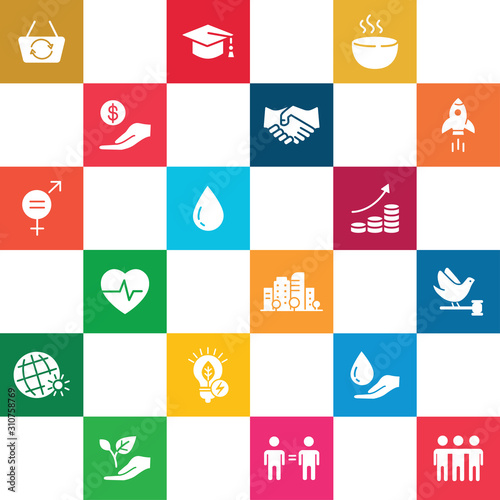 Flat Style Pattern. Sustainable Development Goals